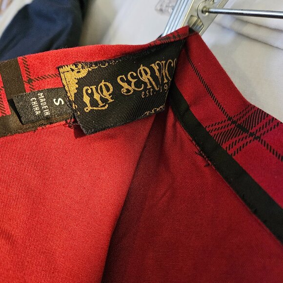 NWT Vintage Lip Service Steampunk Victorian Skirt SMALL Plaid - Picture 4 of 15